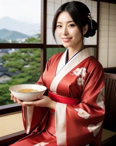 a woman sitting at a table in front of a window