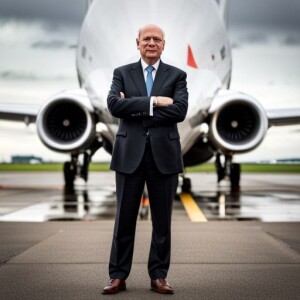 a man standing in front of a plane