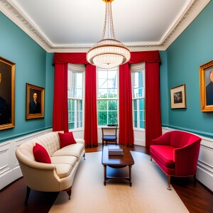 a living room filled with furniture and a large window