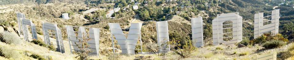 Behind Hollywood Sign Banner