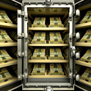 vault filled with stacks of currency